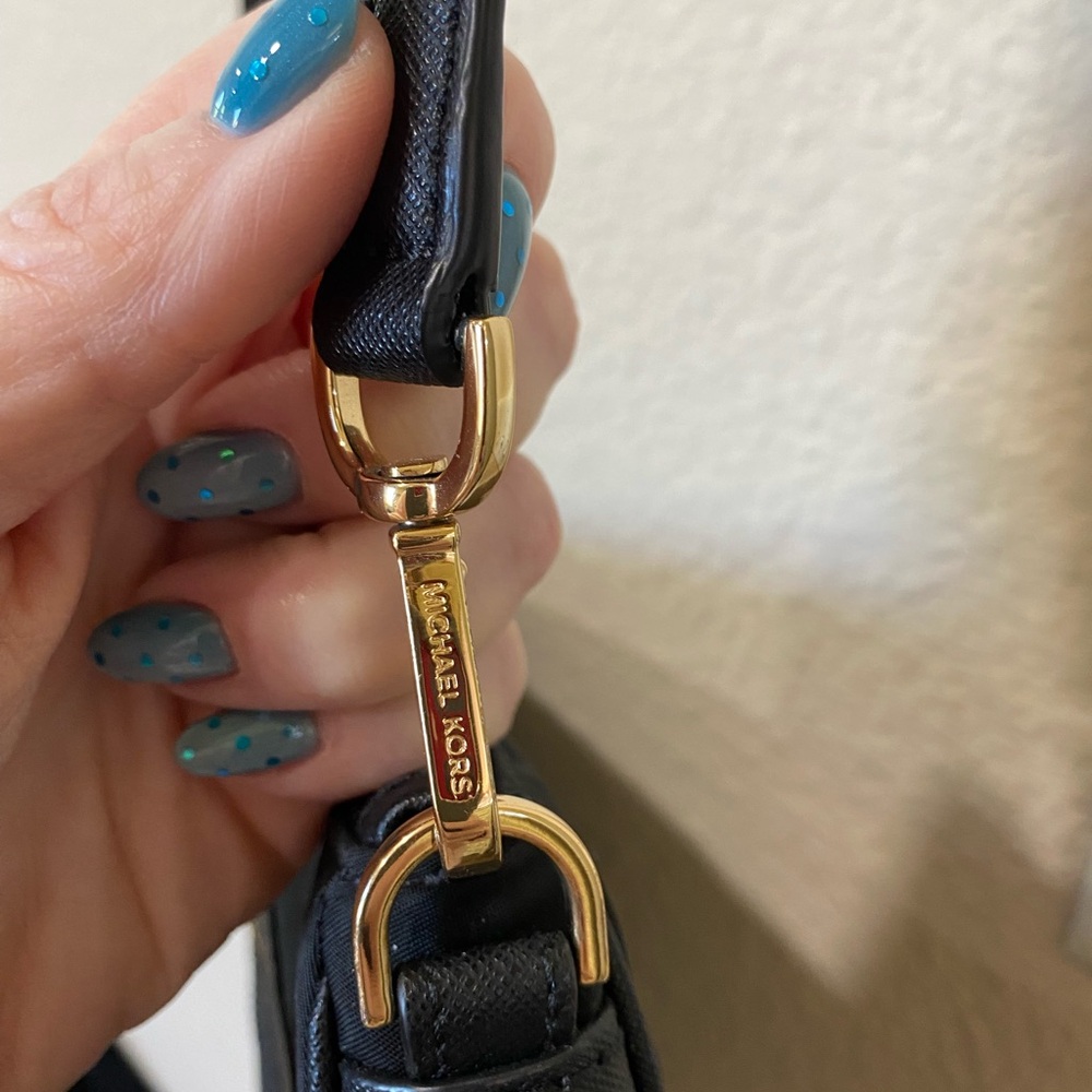 Michael Kors Black Crossbody Bag with Gold Accents - Picture 5 of 10